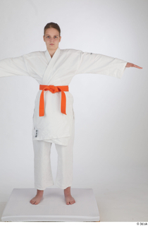 Selin dressed jiu-jitsu kimono sports standing t poses whole body…